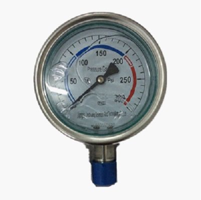 SS304 Pressure Gauge, 1/2-4 Inch, 0-300psi, TRD Ends